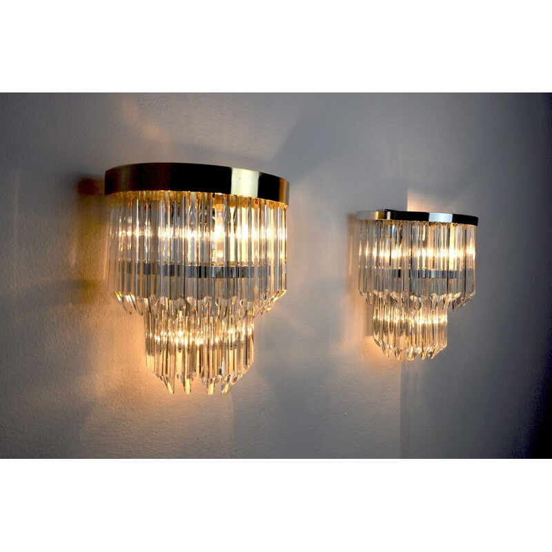 Pair of vintage wall lamps by Venini, Italy 1970