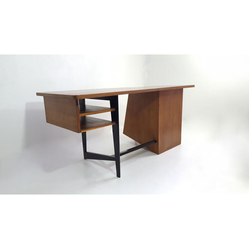 Magasins Pilotes desk office in oakwood, Claude VASSAL - 1955s