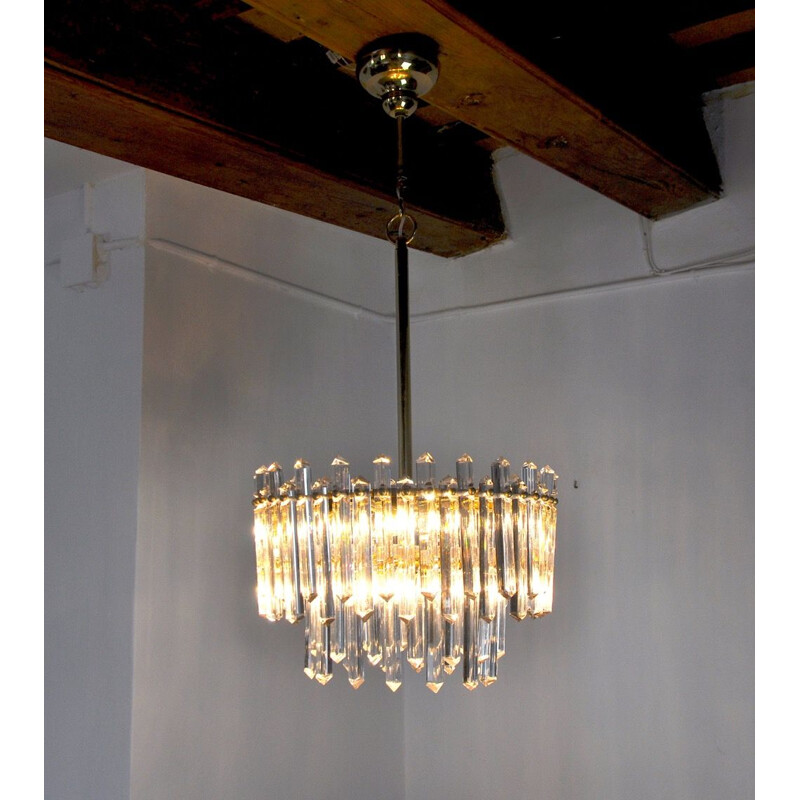 Vintage venini chandelier with 2 levels for Carmer, Italy 1970