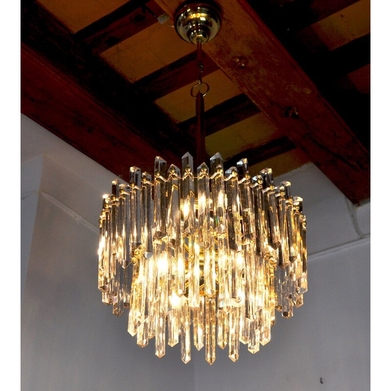 Vintage venini chandelier with 2 levels for Carmer, Italy 1970