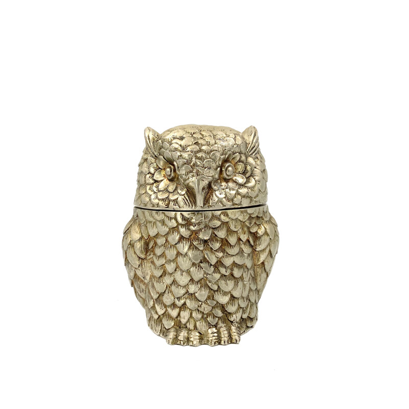 Vintage silverplate owl ice bucket by Mauro Manetti, Italy 1970s