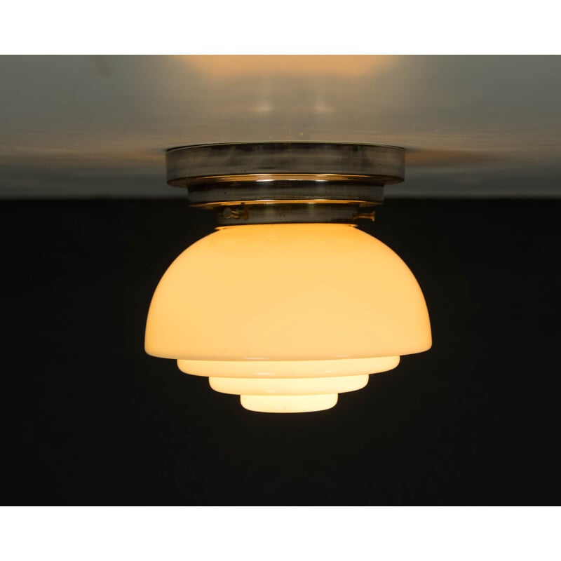 Vintage verchroomde art deco plafondlamp, 1930