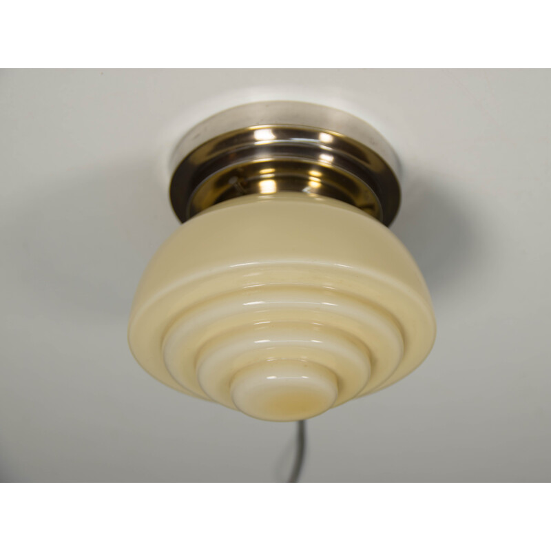 Vintage verchroomde art deco plafondlamp, 1930