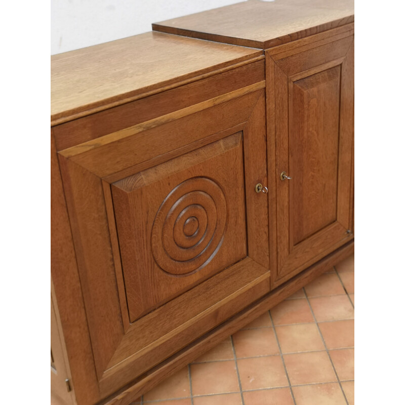 Vintage 3-door sideboard in solid oakwood, 1940