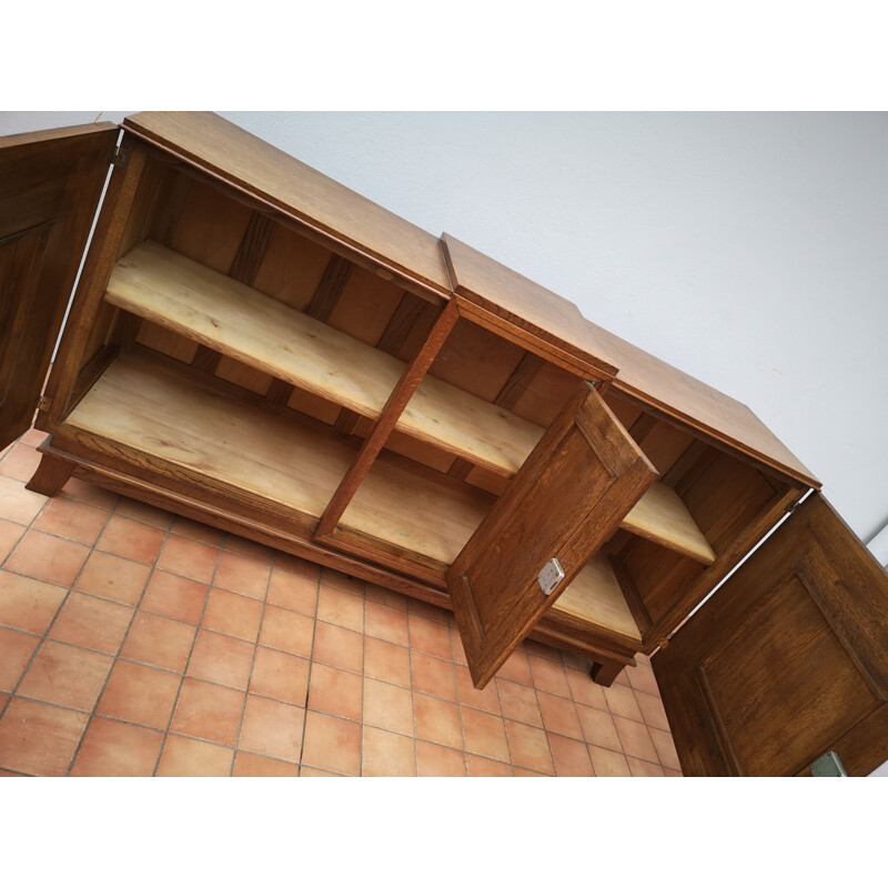 Vintage 3-door sideboard in solid oakwood, 1940