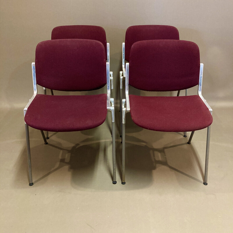 Set of 6 vintage stacking chairs by Giancarlo Piretti for Castelli, 1960s