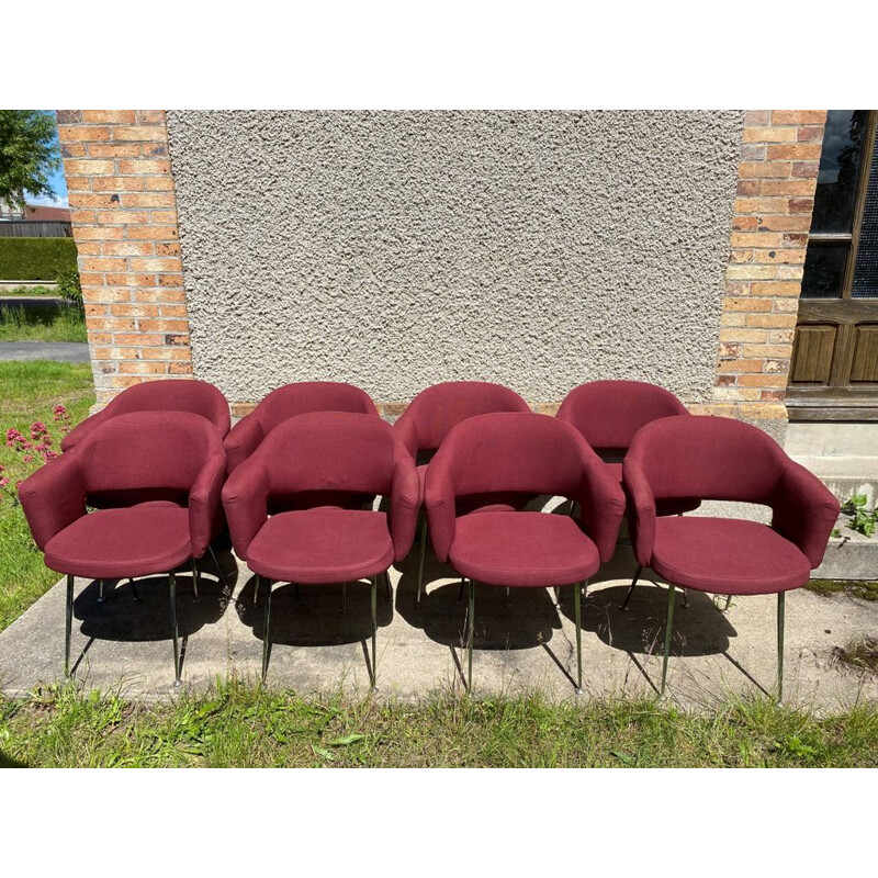 Set of 8 vintage conference armchairs by Eero SAARINEN for Knoll, 1957