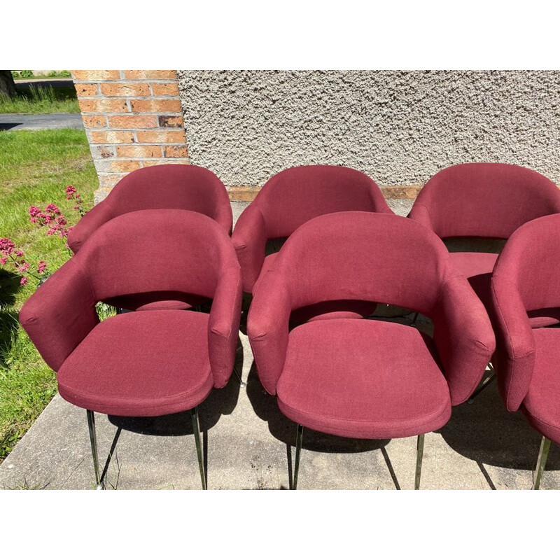 Lot de 8 fauteuils de conférence vintage par Eero SAARINEN pour Knoll, 1957