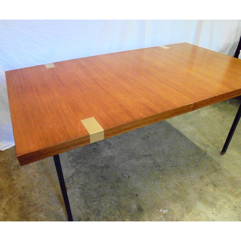 Mesa extensible vintage de caoba de Paul Geoffroy para Roche Bobois, 1960