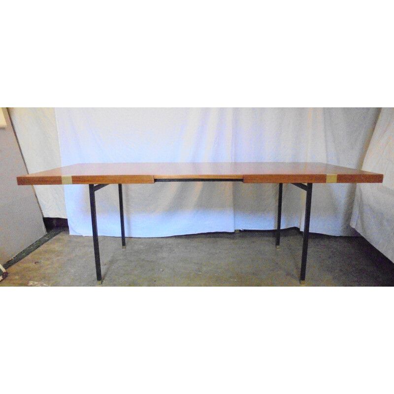 Mesa extensible vintage de caoba de Paul Geoffroy para Roche Bobois, 1960