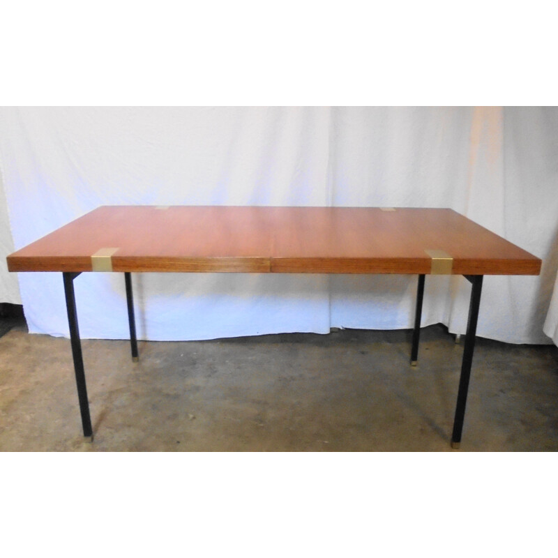 Mesa extensível em mogno vintage de Paul Geoffroy para Roche Bobois, 1960