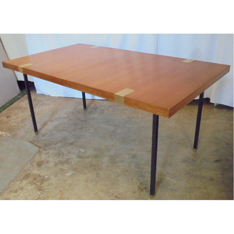 Mesa extensible vintage de caoba de Paul Geoffroy para Roche Bobois, 1960