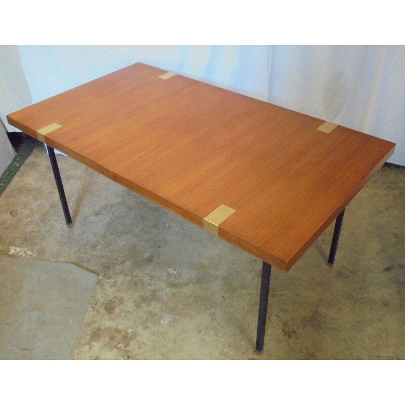 Mesa extensível em mogno vintage de Paul Geoffroy para Roche Bobois, 1960