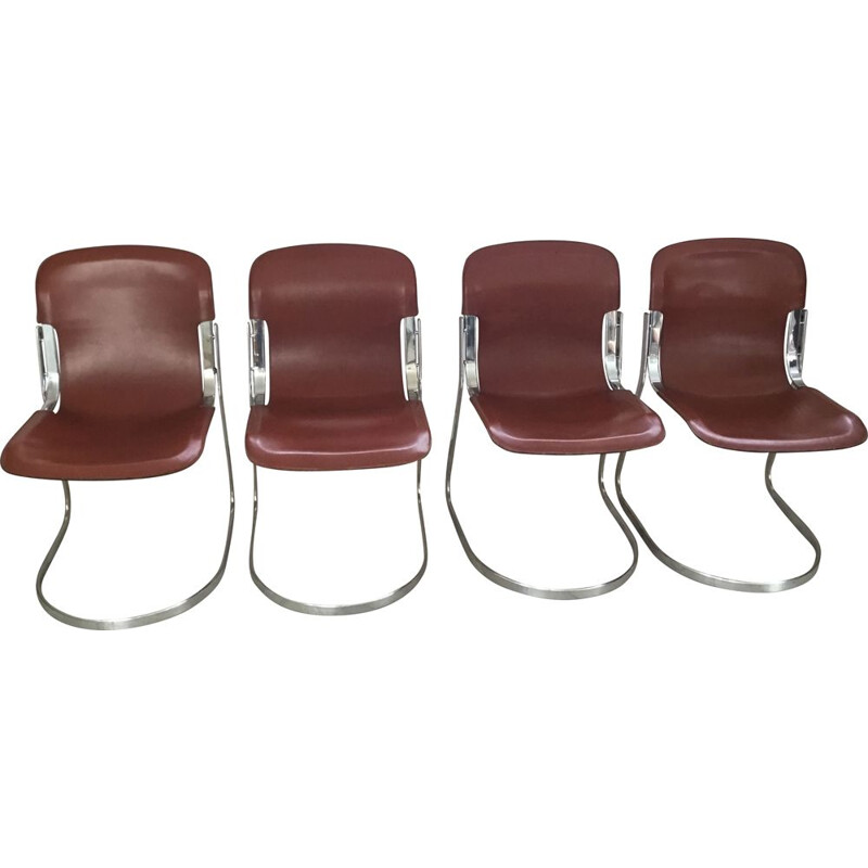 Set of 4 vintage chairs by Cidue, Italy 1970