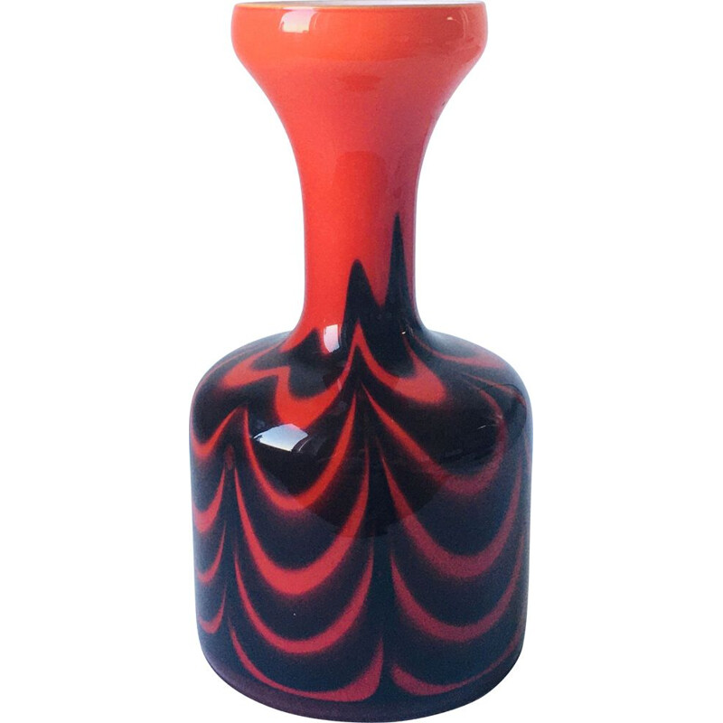 Vintage Pop Art glass vase by Opaline Florence, Italy 1970s