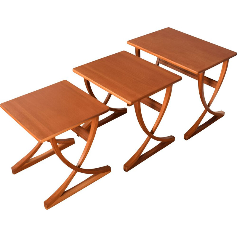 Vintage teak nesting tables by Nathan, 1960s