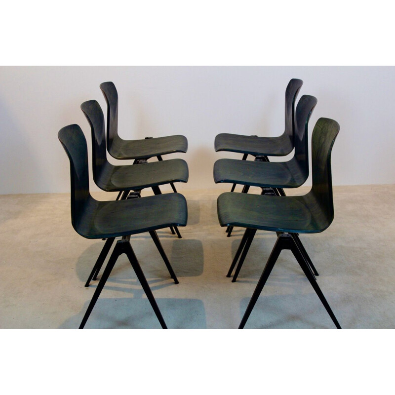 Vintage-Stuhl Pagholz Galvanitas S22 zweifarbig stapelbar