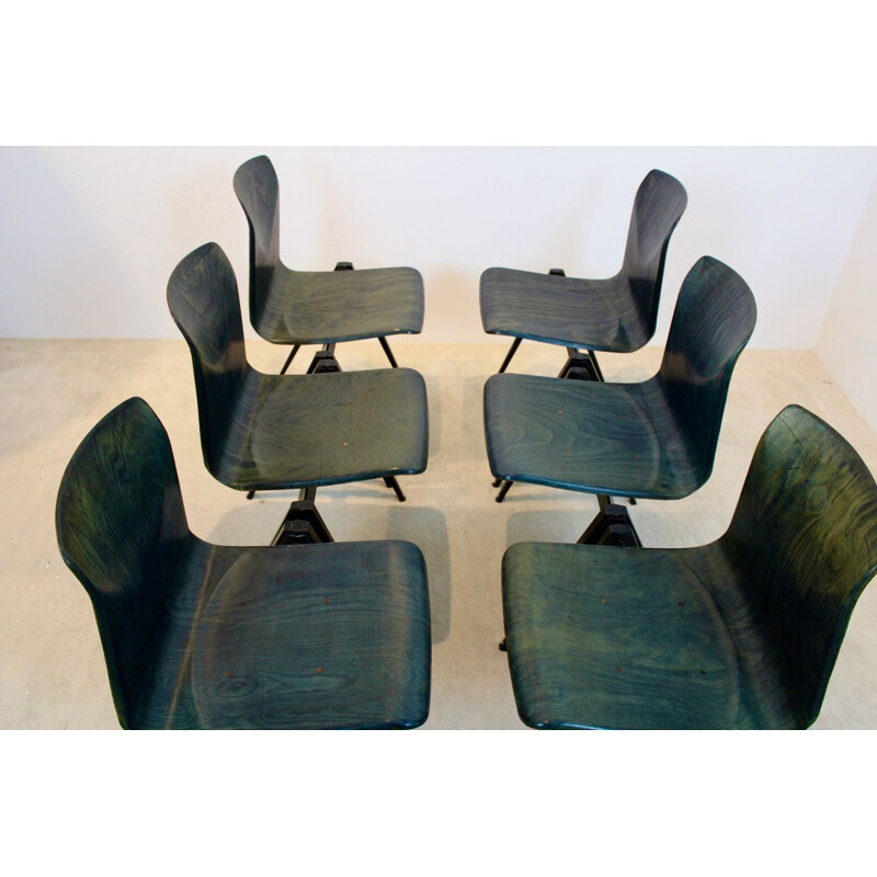 Vintage-Stuhl Pagholz Galvanitas S22 zweifarbig stapelbar