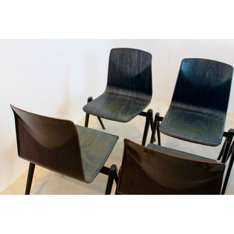 Cadeira Vintage Pagholz Galvanitas S22 bicolor empilhável