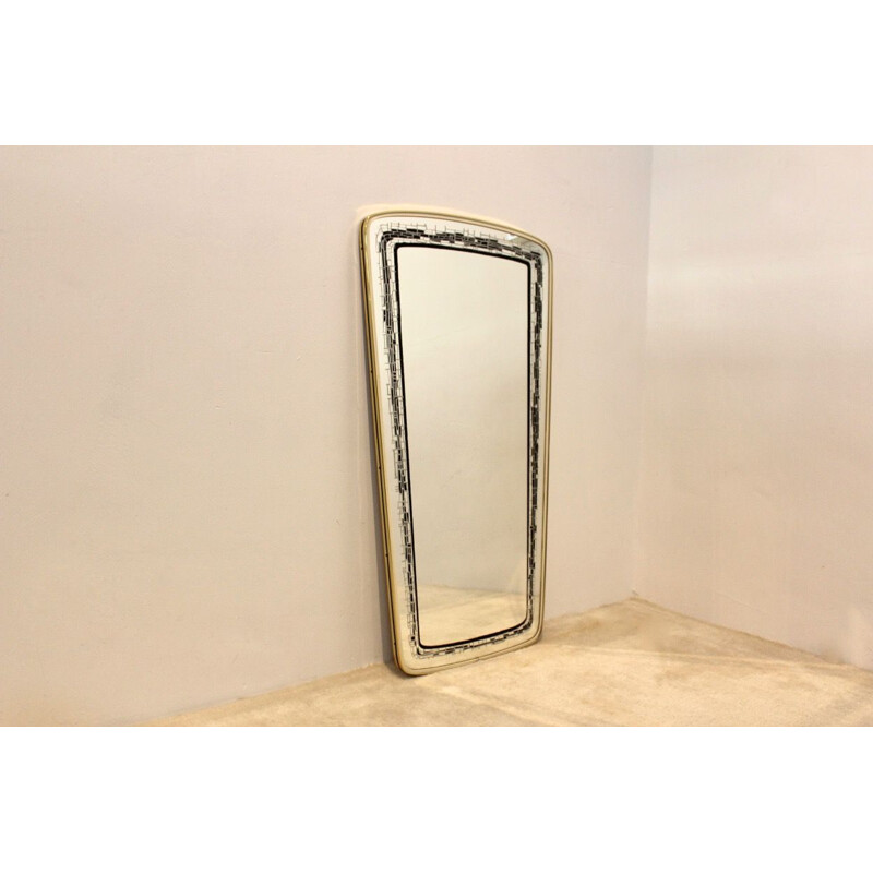 Vintage brass framed mirror, France