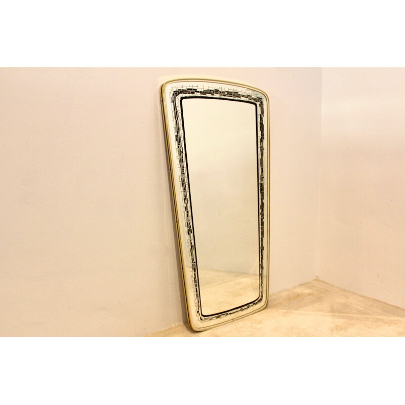 Specchio vintage con cornice in ottone, Francia