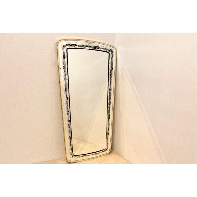 Specchio vintage con cornice in ottone, Francia