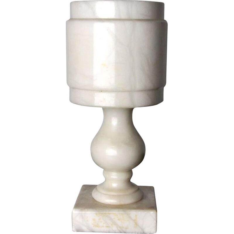 Lámpara de mesa vintage de alabastro, 1980