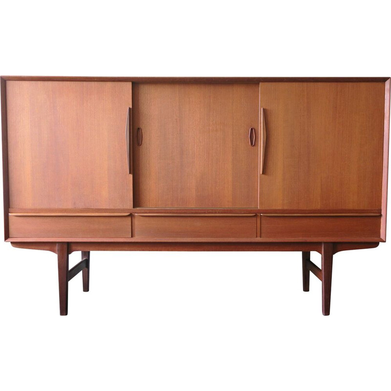 Mid-century Danish teak sideboard with sliding doors, 1960s