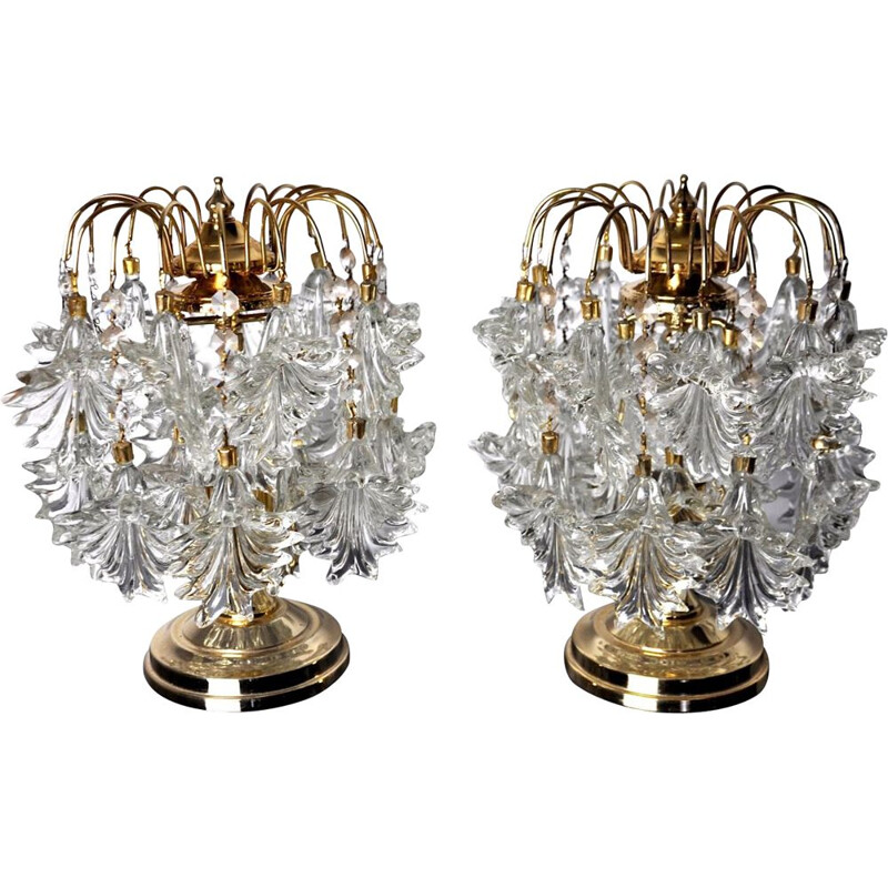 Ein Paar Vintage-Kinkeldey-Lampen aus geschliffenen Kristallen, Deutschland 1970