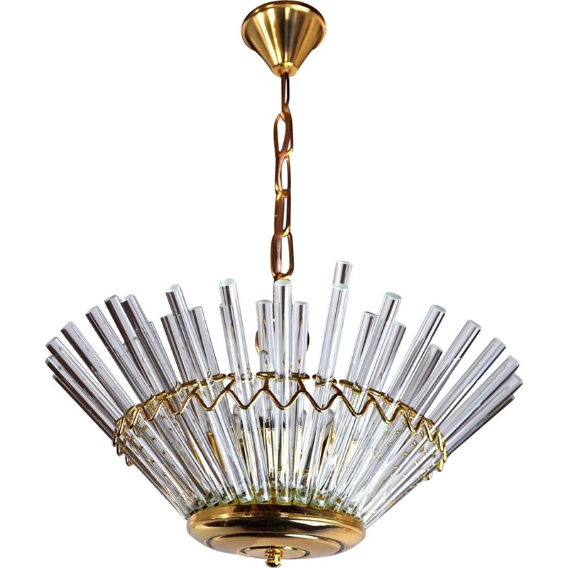 Vintage glass chandelier from the House of Sciolari, Italy 1970