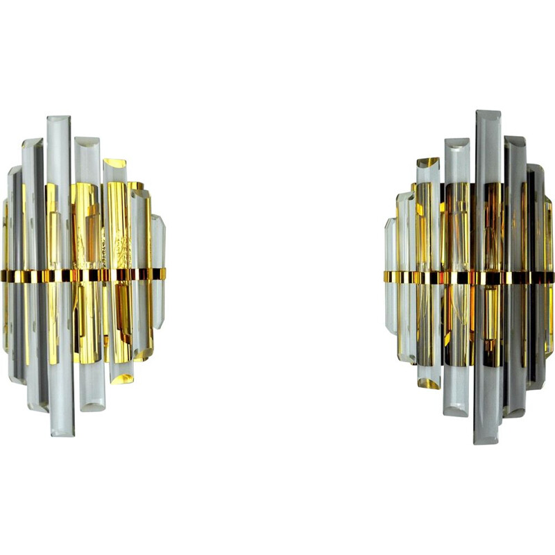 Pair of vintage Venini wall lamps, Italy 1970s