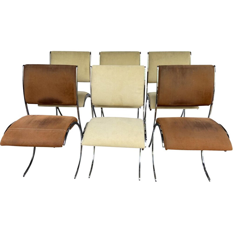 Ensemble de 6 chaises vintage de Boris Tabacoff pour Christofle, 1970