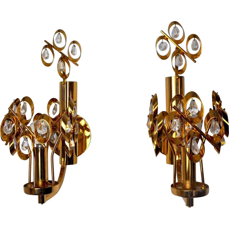 Pair of vintage Palwa wall lamps by Ernest Palm, Spain 1960