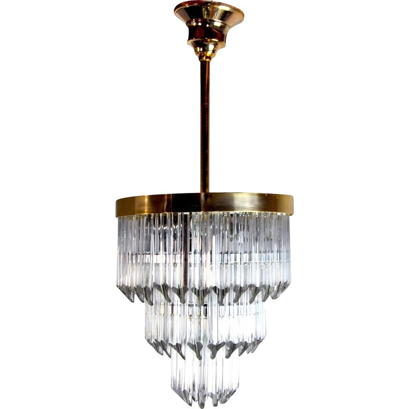 Vintage Venini 3 tier chandelier, Italy 1970