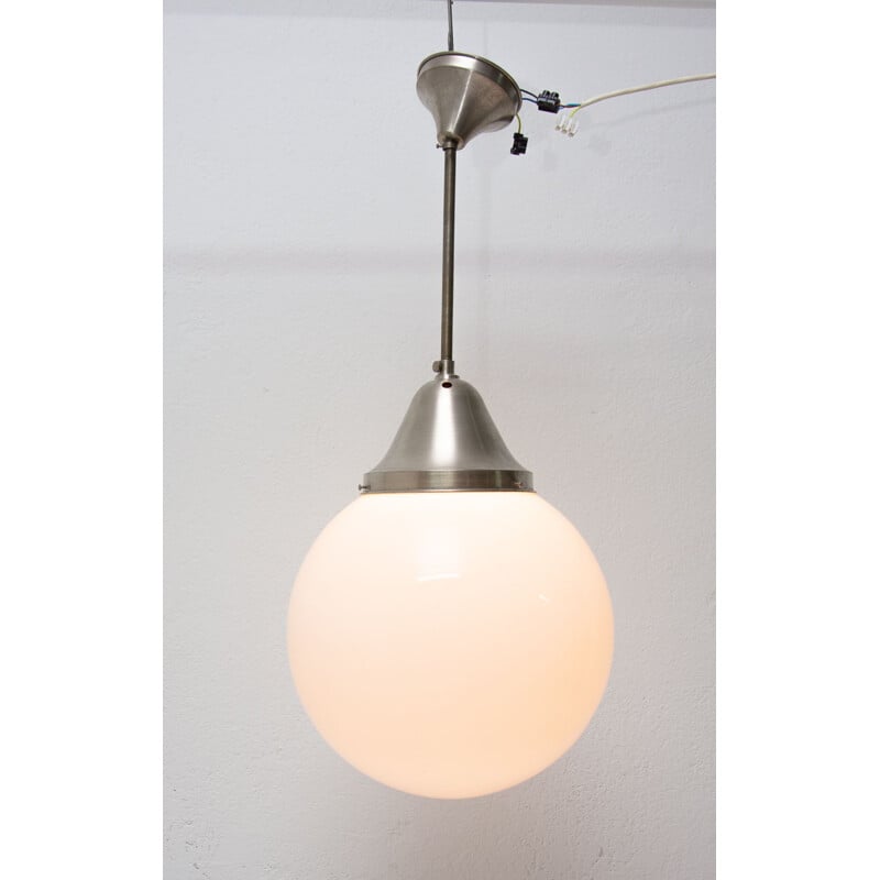 Bauhaus vintage pendant lamp, Czechoslovakia 1930s