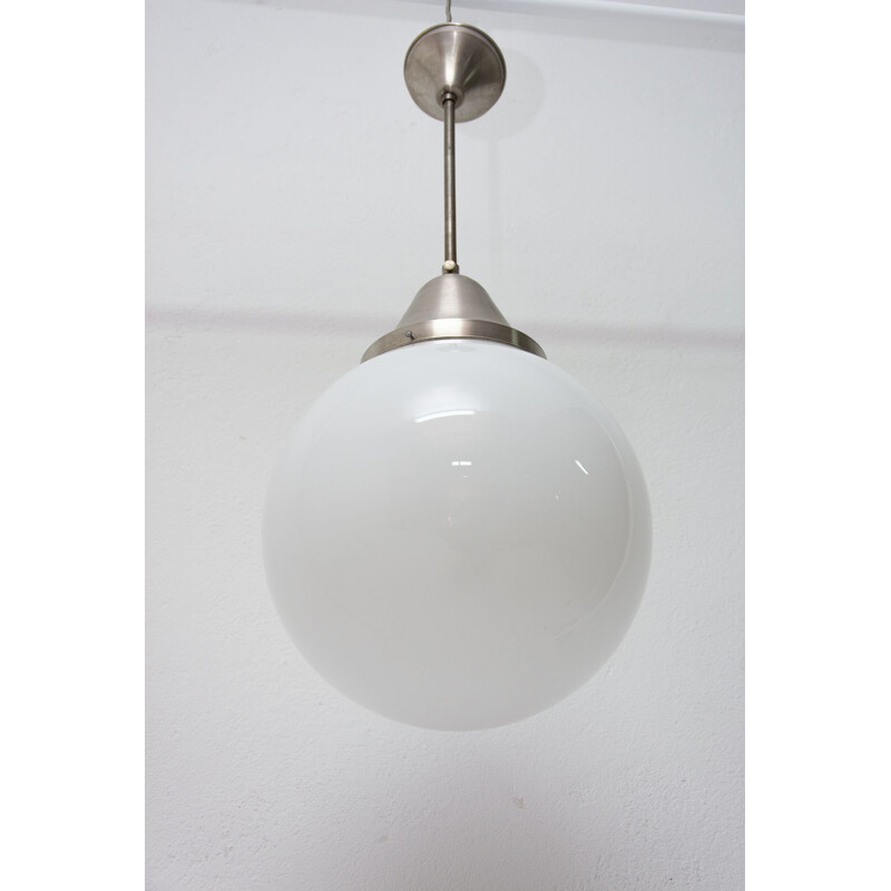 Bauhaus vintage pendant lamp, Czechoslovakia 1930s