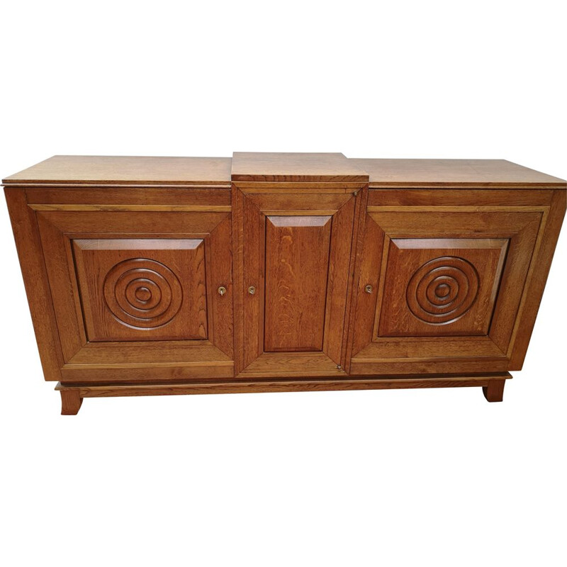 Vintage 3-door sideboard in solid oakwood, 1940