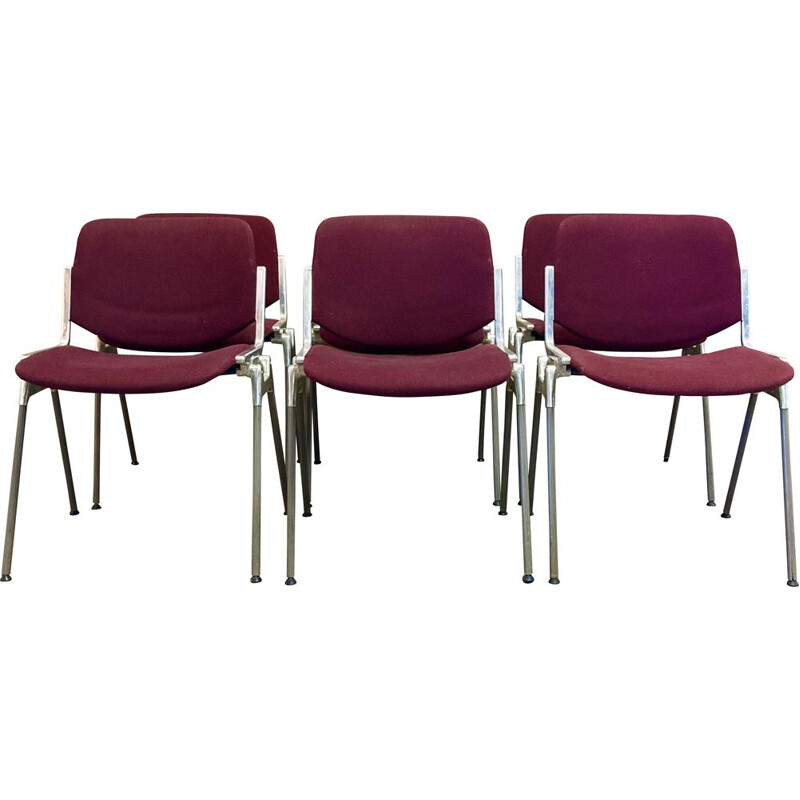 Set of 6 vintage stacking chairs by Giancarlo Piretti for Castelli, 1960s