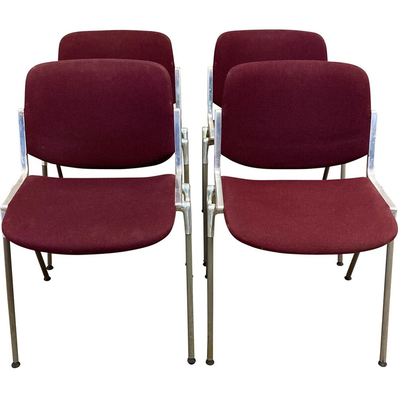 Set of 4 vintage stacking chairs by Giancarlo Piretti for Castelli, 1960