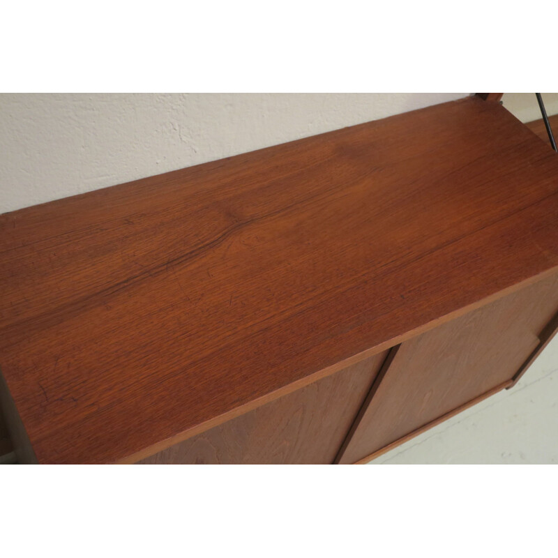 Vintage modular teak wall shelf system by Poul Cadovius, Denmark 1960