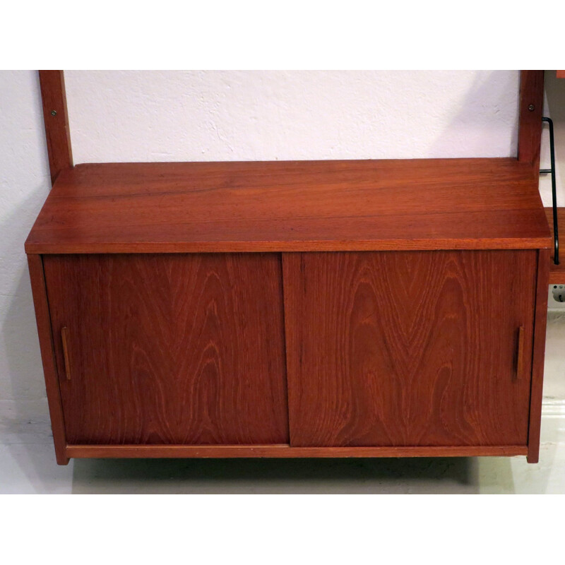 Vintage modular teak wall shelf system by Poul Cadovius, Denmark 1960