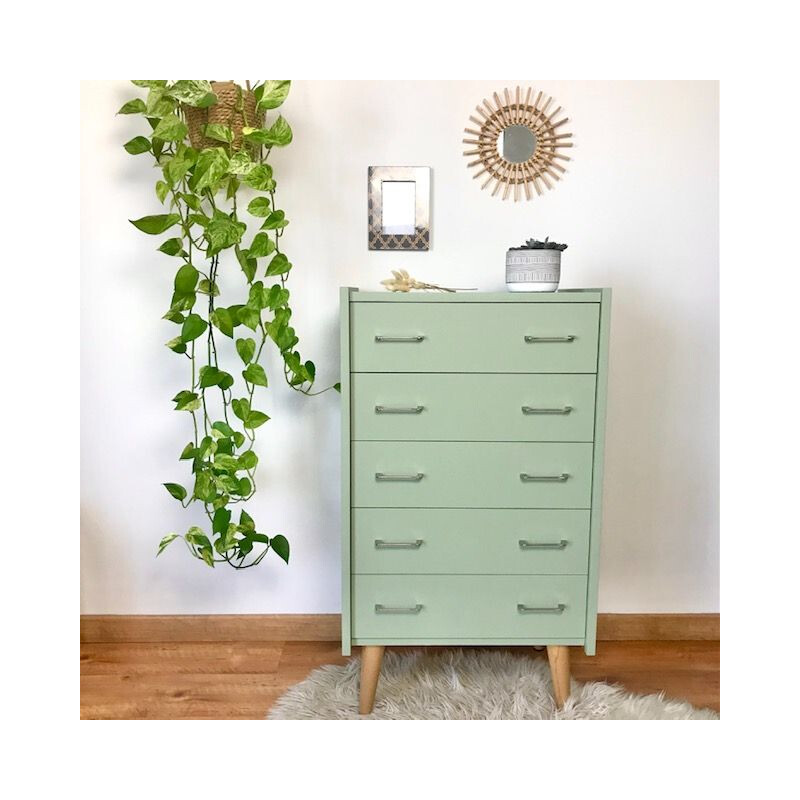 Vintage green chest of drawers