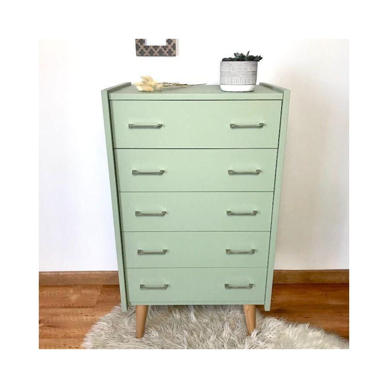 Vintage green chest of drawers