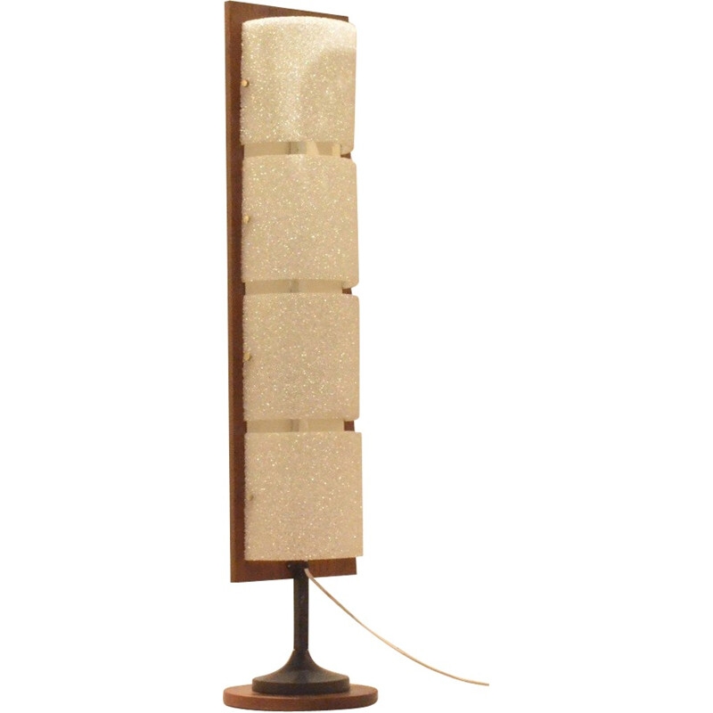 French Maison Arlus floor lamp in teak and metal - 1950s