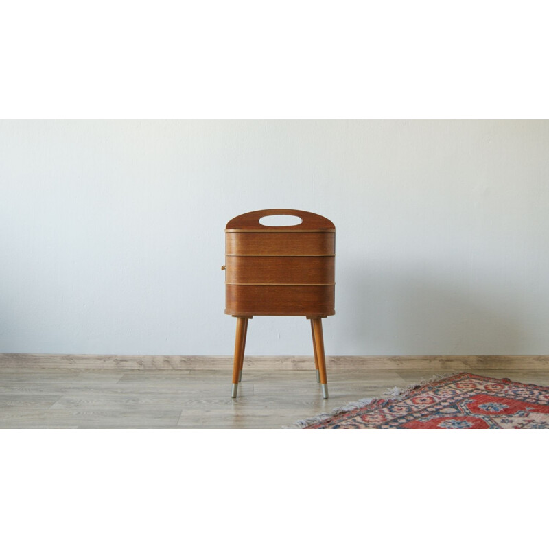 Danish vintage sewing box storage chest, 1960s