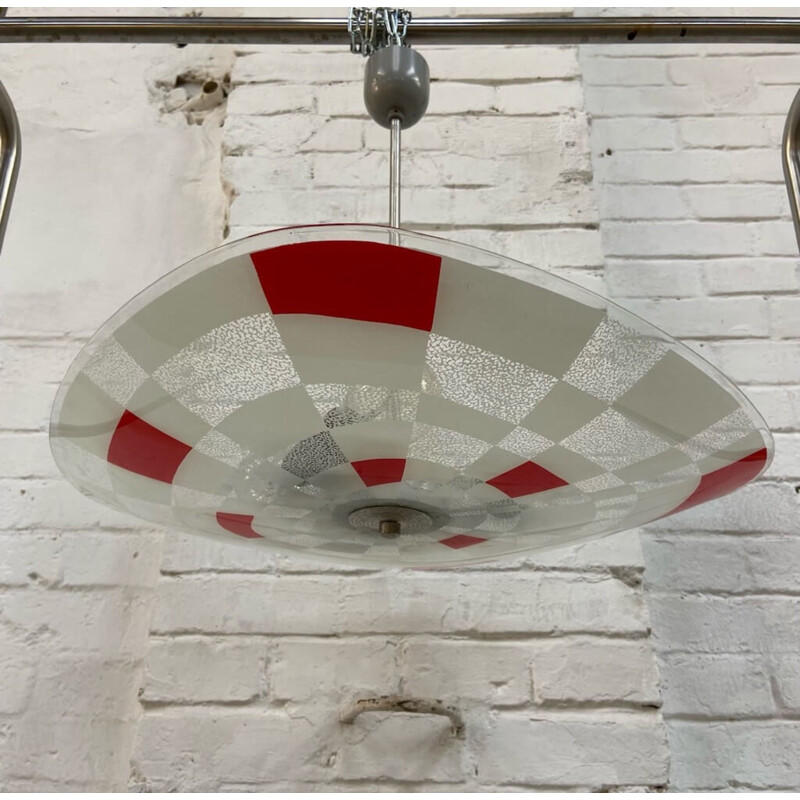 Mid century Brussels plate chandelier, 1960s