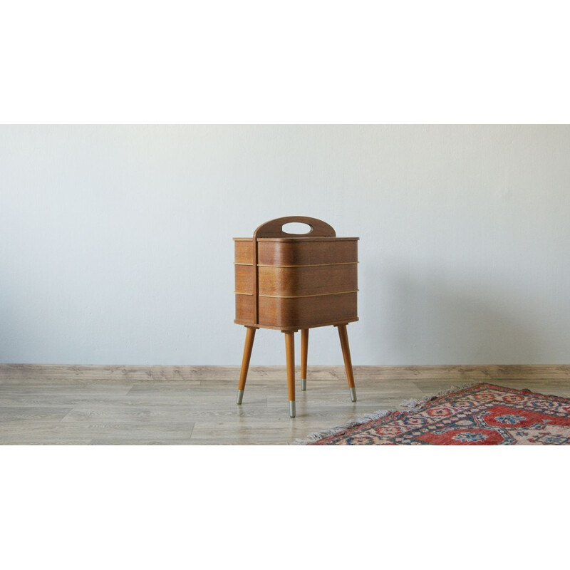 Danish vintage sewing box storage chest, 1960s