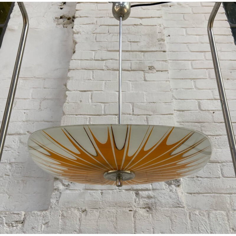 Mid century Brussels plate chandelier, CZ 1960s