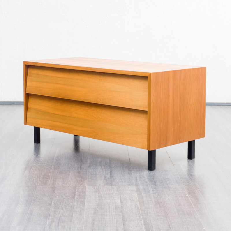 Walnut vintage chest of drawers, 1950s