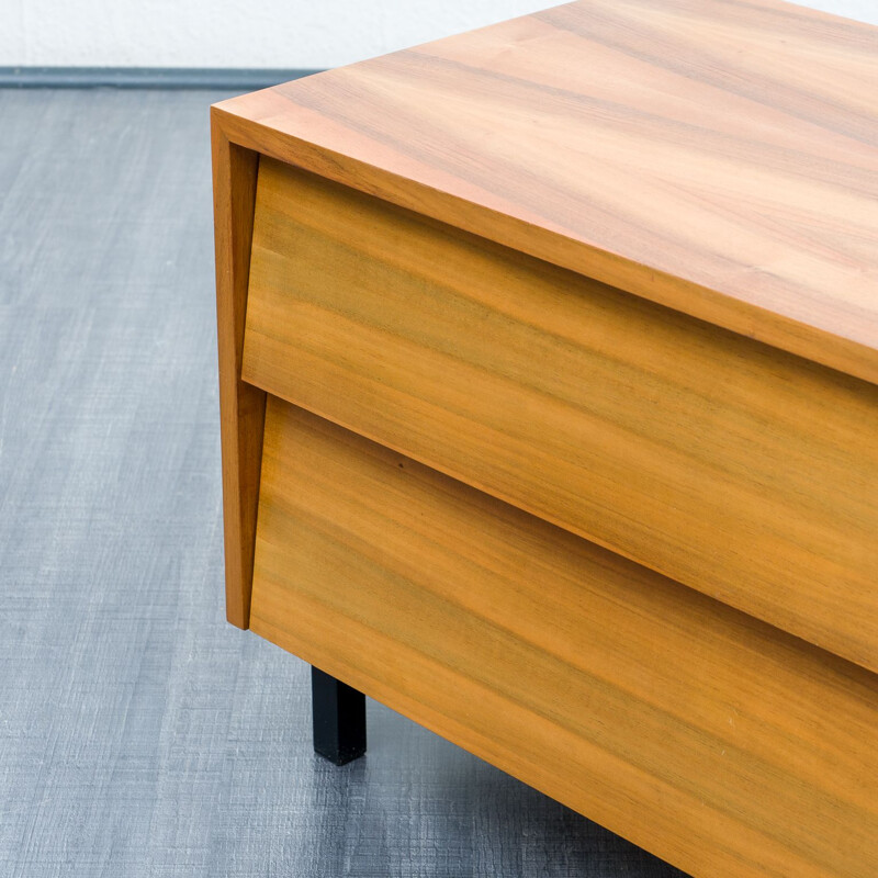 Walnut vintage chest of drawers, 1950s